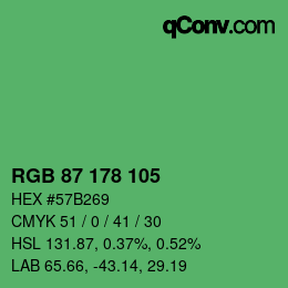 Farbcode: RGB 87 178 105 | qconv.com