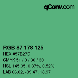 Código de color: RGB 87 178 125 | qconv.com