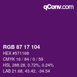 Farbcode: RGB 87 17 104 | qconv.com