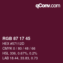 Color code: RGB 87 17 45 | qconv.com