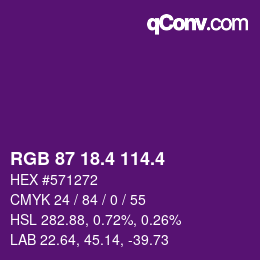 カラーコード: RGB 87 18.4 114.4 | qconv.com
