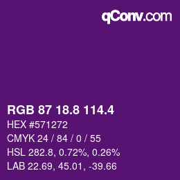 カラーコード: RGB 87 18.8 114.4 | qconv.com