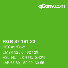 Color code: RGB 87 181 33 | qconv.com