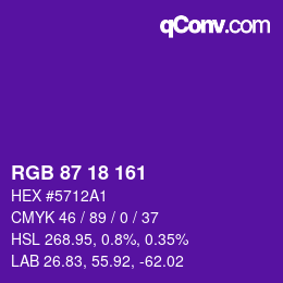 颜色代码: RGB 87 18 161 | qconv.com