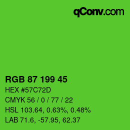 Color code: RGB 87 199 45 | qconv.com