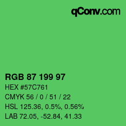 Color code: RGB 87 199 97 | qconv.com