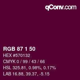 Color code: RGB 87 1 50 | qconv.com