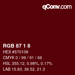 Color code: RGB 87 1 8 | qconv.com