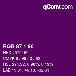 カラーコード: RGB 87 1 96 | qconv.com
