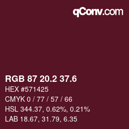 カラーコード: RGB 87 20.2 37.6 | qconv.com