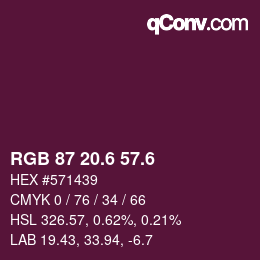 カラーコード: RGB 87 20.6 57.6 | qconv.com
