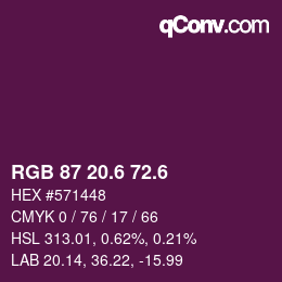 カラーコード: RGB 87 20.6 72.6 | qconv.com