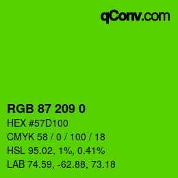 Color code: RGB 87 209 0 | qconv.com