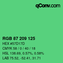 颜色代码: RGB 87 209 125 | qconv.com
