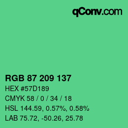 颜色代码: RGB 87 209 137 | qconv.com