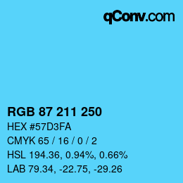 Color code: RGB 87 211 250 | qconv.com