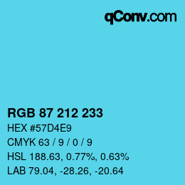 Color code: RGB 87 212 233 | qconv.com