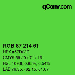 Color code: RGB 87 214 61 | qconv.com