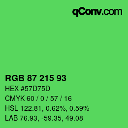Color code: RGB 87 215 93 | qconv.com