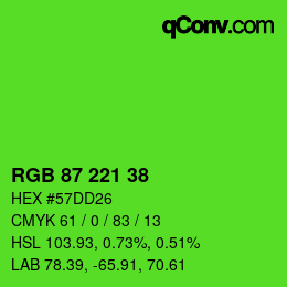 Color code: RGB 87 221 38 | qconv.com