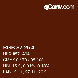 Color code: RGB 87 26 4 | qconv.com