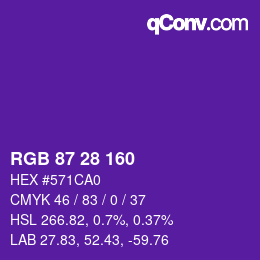 Color code: RGB 87 28 160 | qconv.com