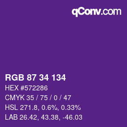 Color code: RGB 87 34 134 | qconv.com