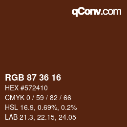 カラーコード: RGB 87 36 16 | qconv.com