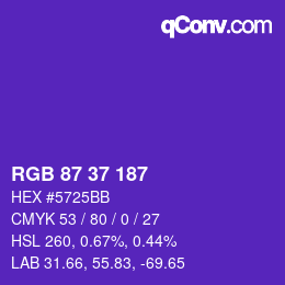 Color code: RGB 87 37 187 | qconv.com