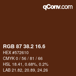 カラーコード: RGB 87 38.2 16.6 | qconv.com