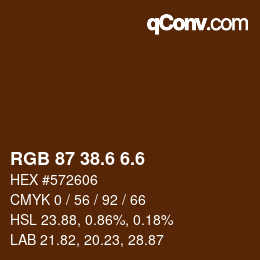 カラーコード: RGB 87 38.6 6.6 | qconv.com