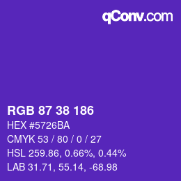 Color code: RGB 87 38 186 | qconv.com