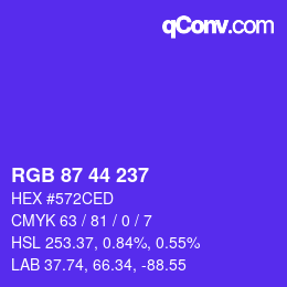 颜色代码: RGB 87 44 237 | qconv.com