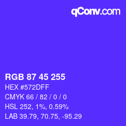 Color code: RGB 87 45 255 | qconv.com