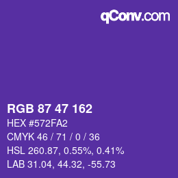 Color code: RGB 87 47 162 | qconv.com