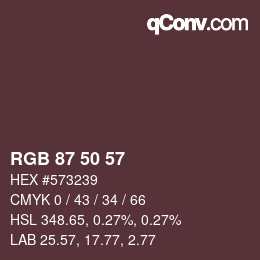 Farbcode: RGB 87 50 57 | qconv.com