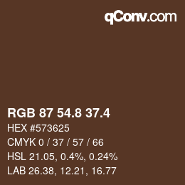 カラーコード: RGB 87 54.8 37.4 | qconv.com