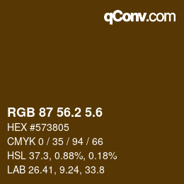 カラーコード: RGB 87 56.2 5.6 | qconv.com