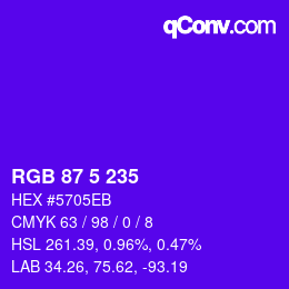 Color code: RGB 87 5 235 | qconv.com