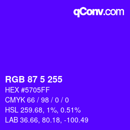 Color code: RGB 87 5 255 | qconv.com