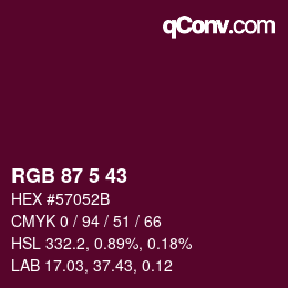 Color code: RGB 87 5 43 | qconv.com