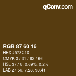 カラーコード: RGB 87 60 16 | qconv.com