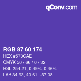 カラーコード: RGB 87 60 174 | qconv.com