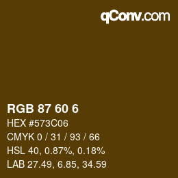 Color code: RGB 87 60 6 | qconv.com