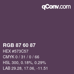 カラーコード: RGB 87 60 87 | qconv.com