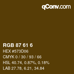 Color code: RGB 87 61 6 | qconv.com