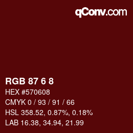Color code: RGB 87 6 8 | qconv.com