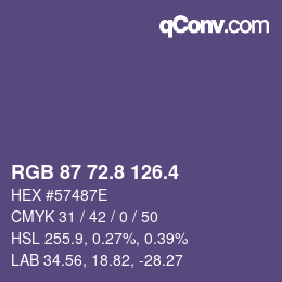 カラーコード: RGB 87 72.8 126.4 | qconv.com