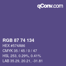 Farbcode: RGB 87 74 134 | qconv.com