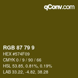 カラーコード: RGB 87 79 9 | qconv.com